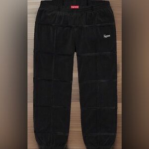 Supreme Grid Taping Velour Black SweatPants Size Medium!! (SS20)